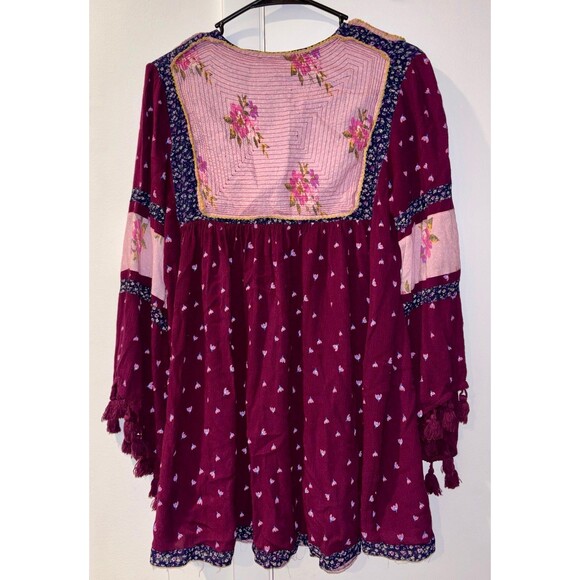 ANTHROPOLOGIE Seen Worn Kept Leavenworth Fringe Patchwork Tunic Dress Small - Picture 3 of 5